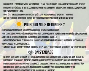 Recrutement joueurs de rugby à St Affrique