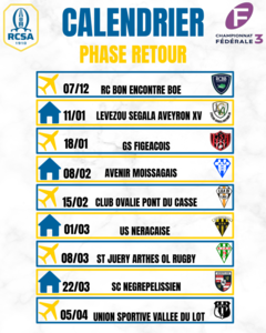 Les matchs retour du RCSA